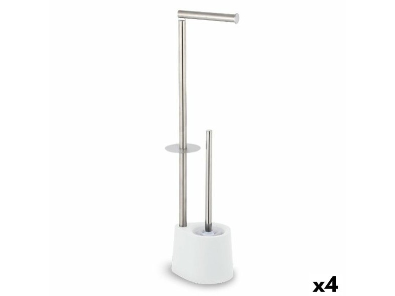 Поставка за Тоалетна Хартия с Поставка за Четка Confortime Стомана 66 x 22 cm (4 броя)