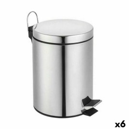Кошче за Боклук с Педал Confortime Сребрист 5 L (6 броя)