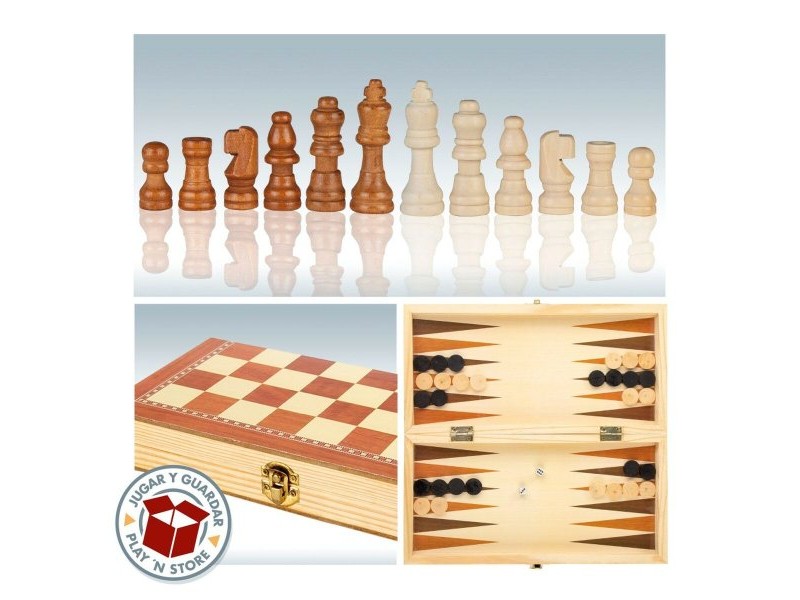 Дъска за Шах и Дама CB Games Дървен Tабла (6 броя)