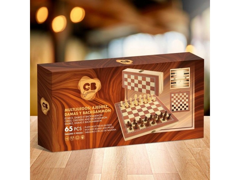 Дъска за Шах и Дама CB Games Дървен Tабла (6 броя)