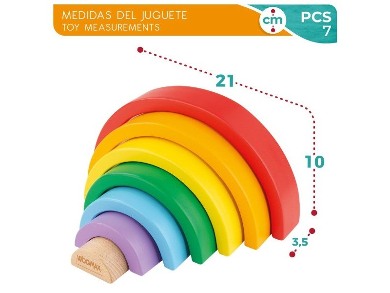 Игра за Умения Woomax Дъга 21 x 10 x 3,5 cm (12 броя)