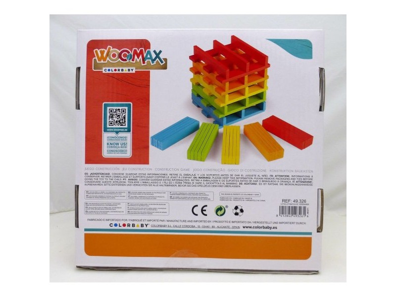 Строителна Игра Woomax 100 Части 10 x 0,5 x 1,8 cm (6 броя)