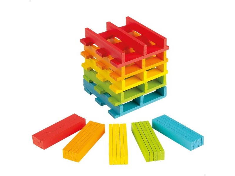 Строителна Игра Woomax 100 Части 10 x 0,5 x 1,8 cm (6 броя)