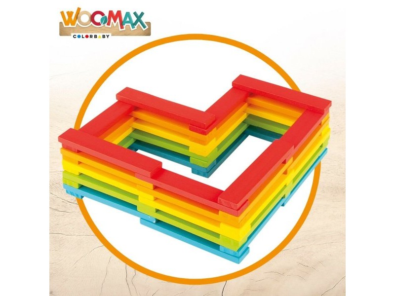 Строителна Игра Woomax 100 Части 10 x 0,5 x 1,8 cm (6 броя)