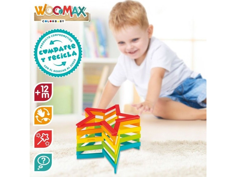 Строителна Игра Woomax 100 Части 10 x 0,5 x 1,8 cm (6 броя)