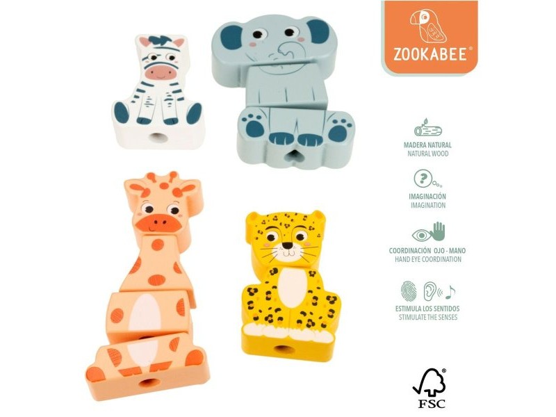 Бебешка Игра за Умения Woomax Животни 25 x 22 x 10 cm (6 броя)