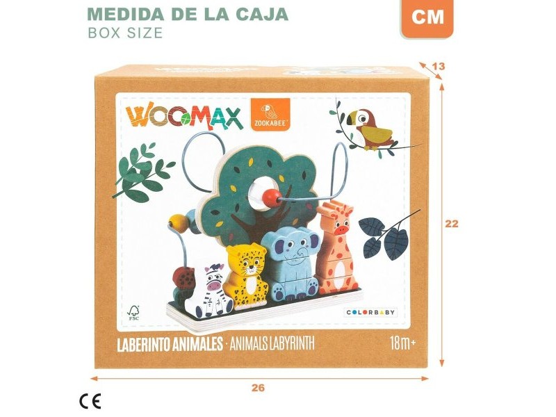 Бебешка Игра за Умения Woomax Животни 25 x 22 x 10 cm (6 броя)