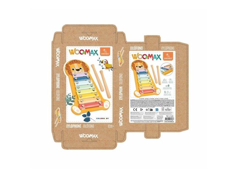 Ксилофон Woomax Лъв Дървен 16 x 2,5 x 26 cm (6 броя)