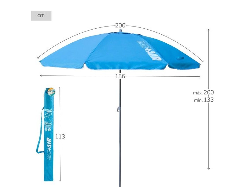 Чадър Aktive Син Ø 200 cm 200 x 200 x 200 cm 200 x 198,5 x 200 cm UV50 (6 броя)