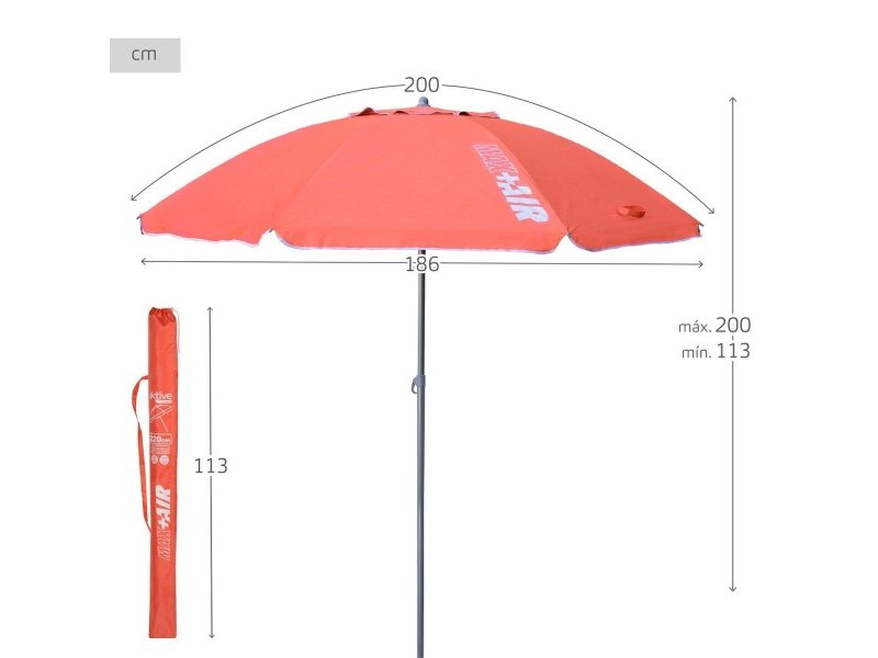 Чадър Aktive Корал Ø 200 cm 200 x 200 x 200 cm 200 x 198 x 200 cm UV50 (6 броя) Чадър Aktive Корал Ø 200 cm 200 x 200 x 200 cm 200 x 198 x 200 cm UV50 (6 броя)