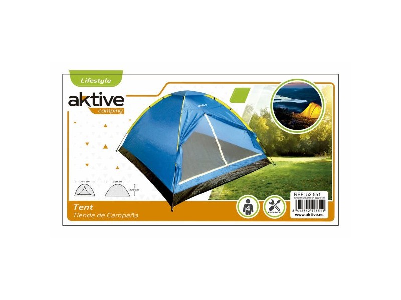 Палатка Aktive 4 Хора 210 x 130 x 240 cm (4 броя)