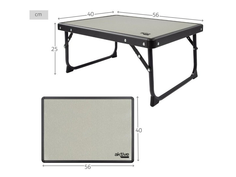 Сгъваема масичка Aktive Къмпинг Сив 56 x 25 x 40 cm (2 броя)