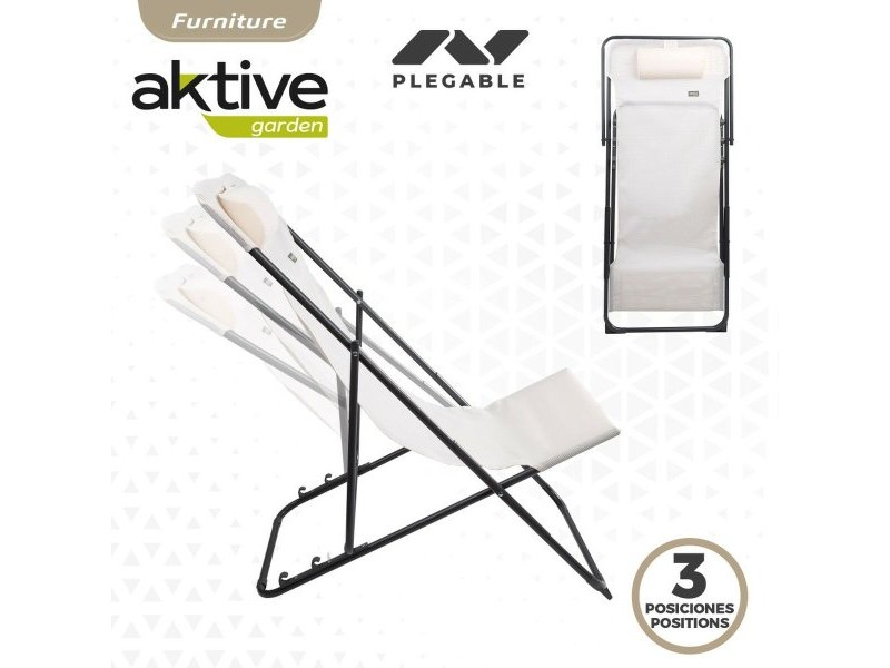Полулегнал шезлонг Aktive Бял 53 x 87 x 78 cm (4 броя) Полулегнал шезлонг Aktive Бял 53 x 87 x 78 cm (4 броя)