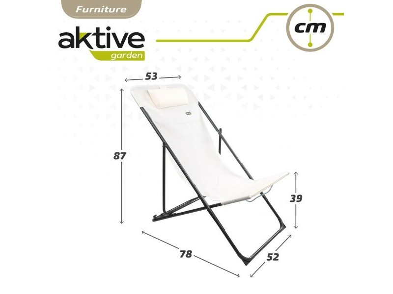 Полулегнал шезлонг Aktive Бял 53 x 87 x 78 cm (4 броя) Полулегнал шезлонг Aktive Бял 53 x 87 x 78 cm (4 броя)