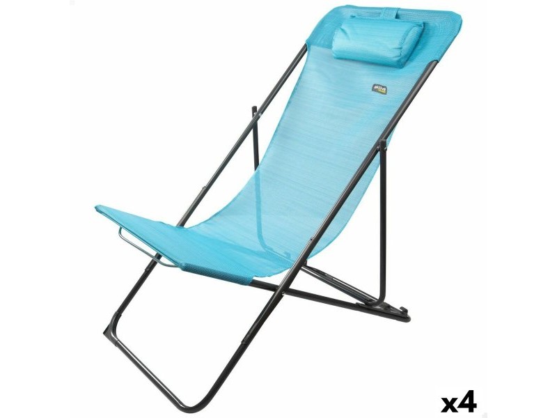 Полулегнал шезлонг Aktive Син 53 x 87 x 78 cm (4 броя)