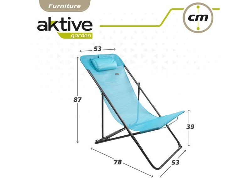 Полулегнал шезлонг Aktive Син 53 x 87 x 78 cm (4 броя)