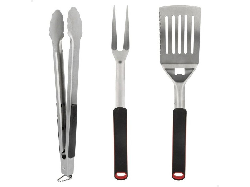 Комплект Прибори за Барбекю Aktive 3 Части Барбекю Неръждаема стомана 9 x 41 x 5 cm (4 броя)