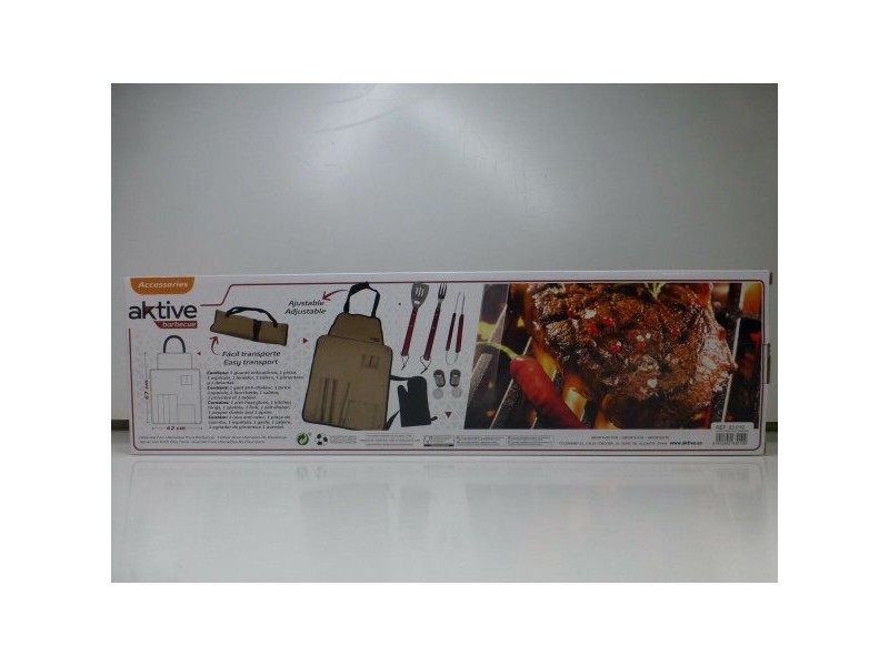Комплект Прибори за Барбекю Aktive 7 Части Барбекю Неръждаема стомана 42 x 67 x 3 cm (4 броя)