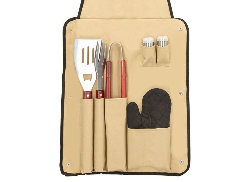 Комплект Прибори за Барбекю Aktive 7 Части Барбекю Неръждаема стомана 42 x 67 x 3 cm (4 броя)