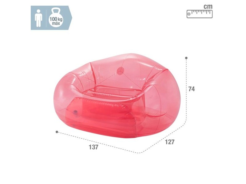 Надуваем стол за басейн Intex Beanless Прозрачен Розов 137 x 74 x 127 cm (4 броя)