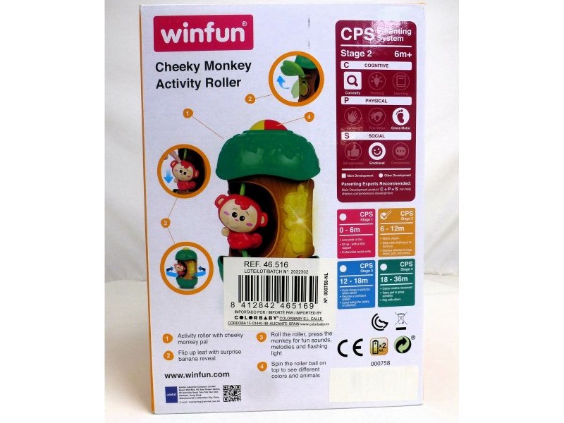 Интерактивна Играчка за Бебе Winfun Маймуна 11,5 x 20,5 x 11,5 cm (6 броя)