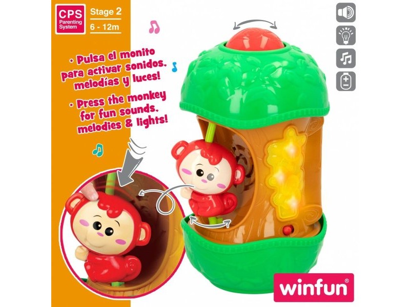 Интерактивна Играчка за Бебе Winfun Маймуна 11,5 x 20,5 x 11,5 cm (6 броя)