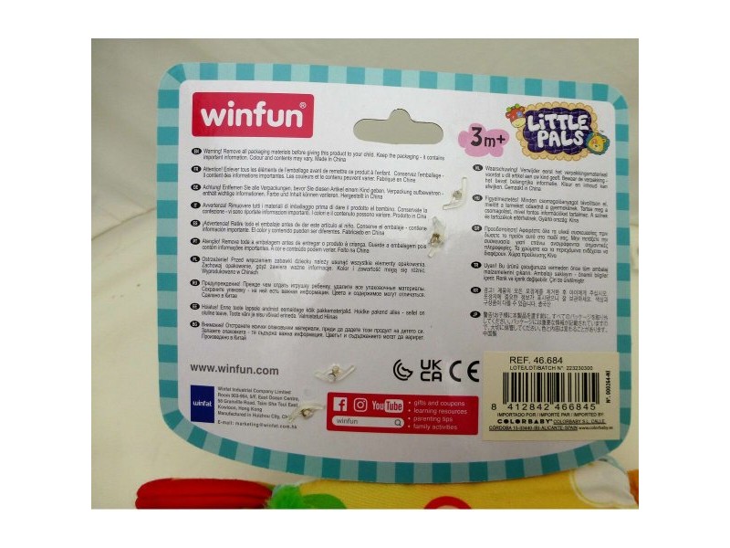 Бебешка Играчка Въртележка Winfun Плат Пластмаса 11,5 x 11,5 x 11,5 cm (6 броя)