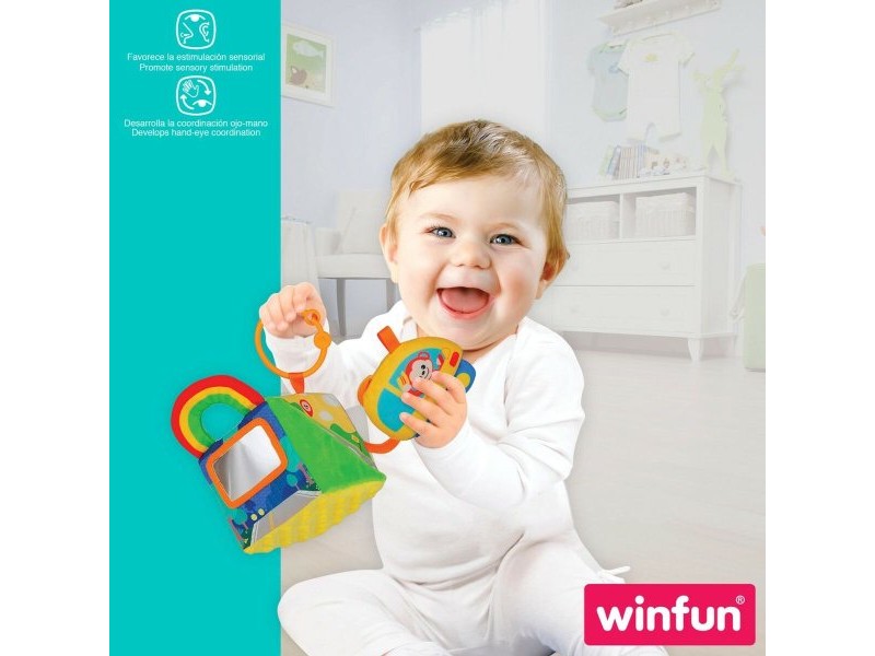 Бебешка Играчка Въртележка Winfun Плат Пластмаса 11,5 x 11,5 x 11,5 cm (6 броя)