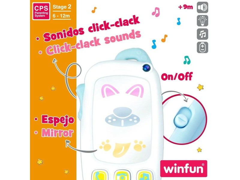 Играчка Телефон Winfun Бял 9 x 15,5 x 3,8 cm (6 броя)