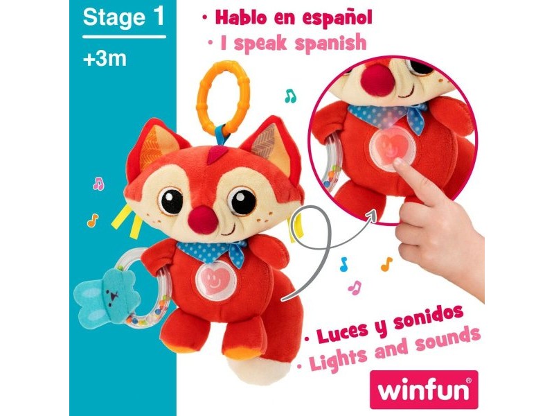 Плюшена Дрънкалка Winfun Лисица 13,5 x 26,5 x 7,5 cm (6 броя)