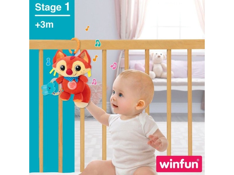 Плюшена Дрънкалка Winfun Лисица 13,5 x 26,5 x 7,5 cm (6 броя)