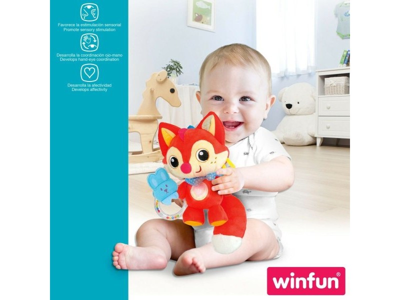 Плюшена Дрънкалка Winfun Лисица 13,5 x 26,5 x 7,5 cm (6 броя)