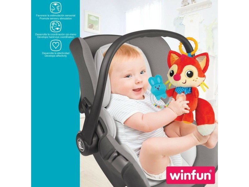 Плюшена Дрънкалка Winfun Лисица 13,5 x 26,5 x 7,5 cm (6 броя)