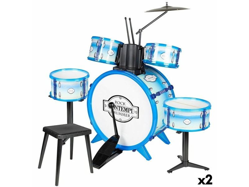 Барабани Bontempi Син Пластмаса 85 x 68 x 65 cm (9 Части) (2 броя)
