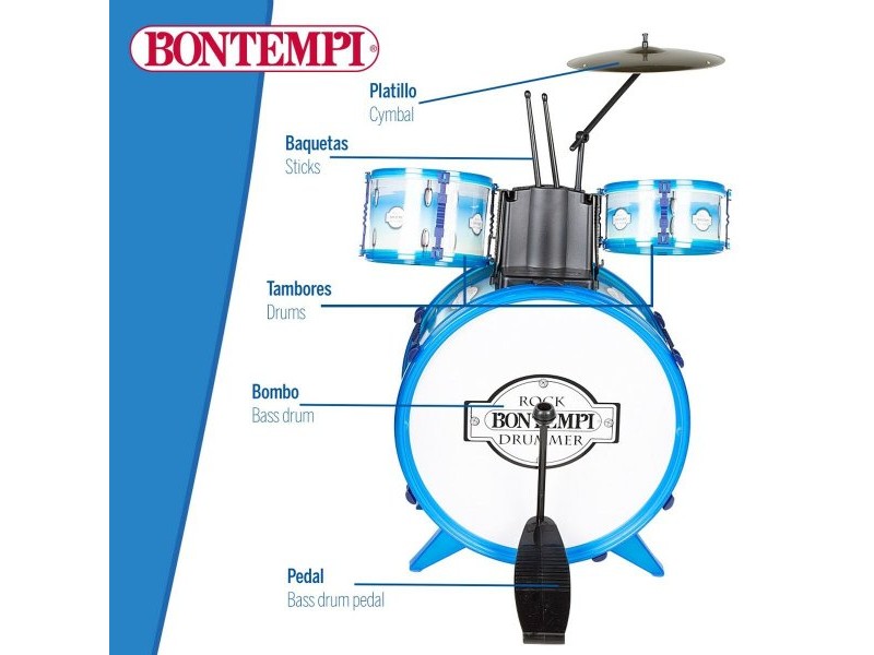 Барабани Bontempi Син Пластмаса 85 x 68 x 65 cm (9 Части) (2 броя)