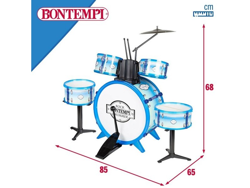 Барабани Bontempi Син Пластмаса 85 x 68 x 65 cm (9 Части) (2 броя)