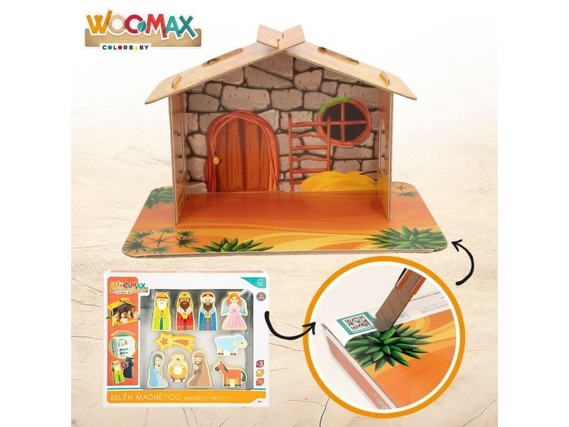 Рождествена Коледна Сцена Woomax Дървен Картон 22 x 16 x 12 cm 11 Части