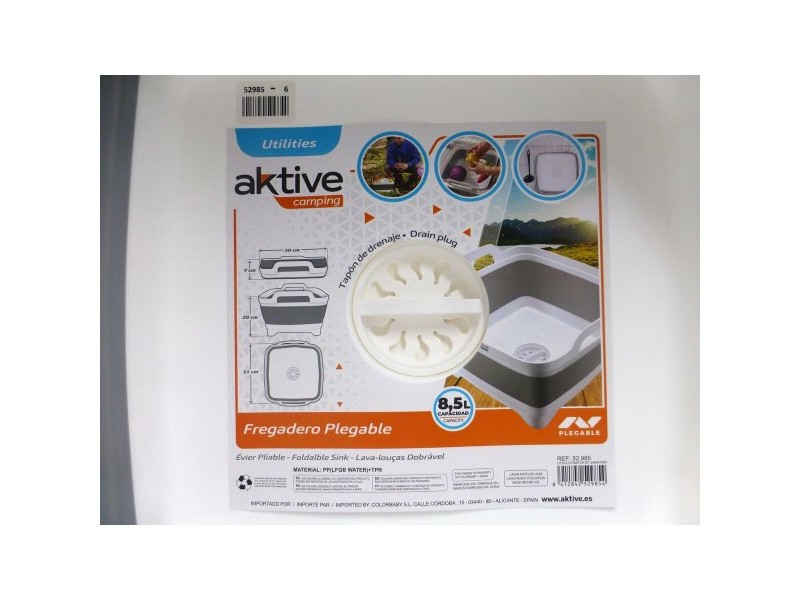 Мивка Aktive Сгъваем 8,5 L Къмпинг 30,5 x 20 x 30 cm 6 броя