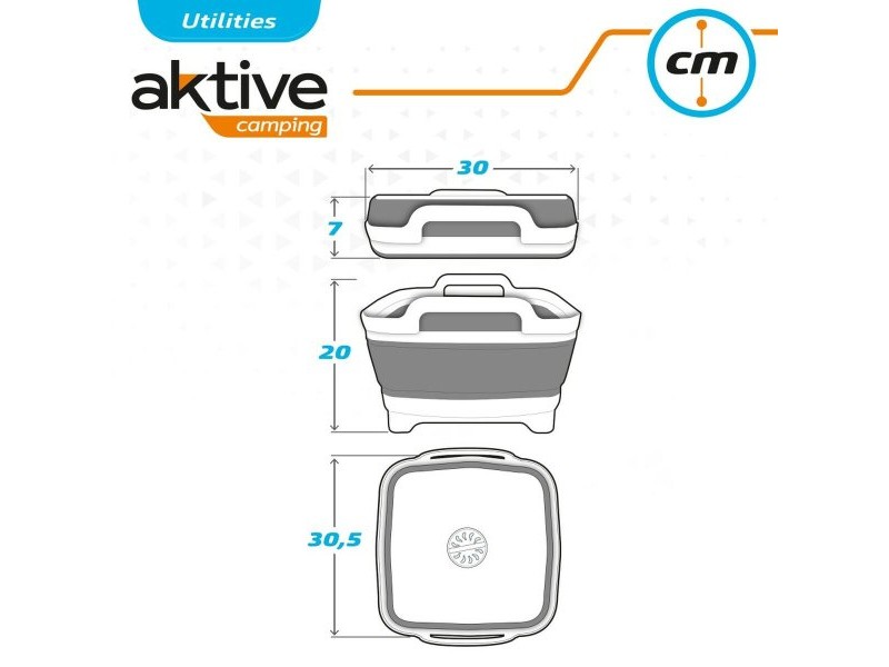 Мивка Aktive Сгъваем 8,5 L Къмпинг 30,5 x 20 x 30 cm 6 броя