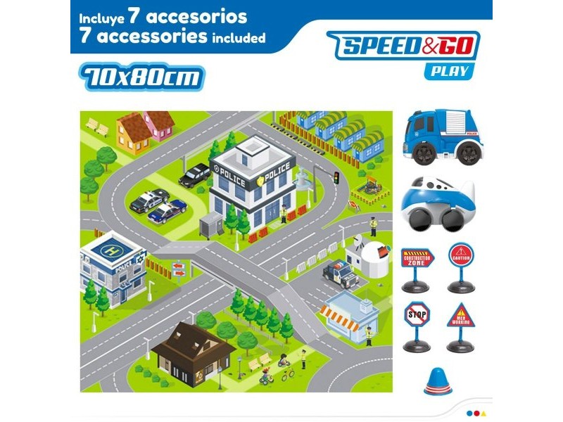 Подложка за игра Speed & Go Аксесоари Превозни Средства Магистрала Плат Пластмаса (6 броя)