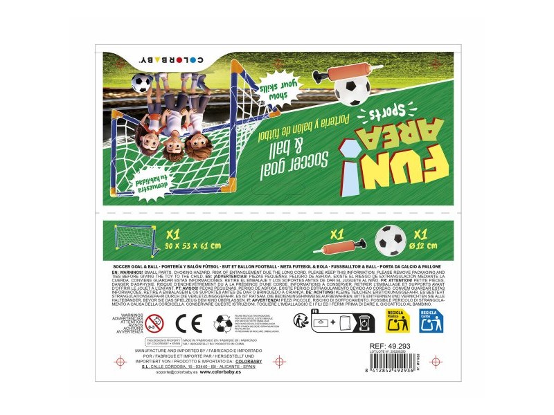 Футболна Врата Colorbaby 92 x 63 x 55 cm (6 броя)