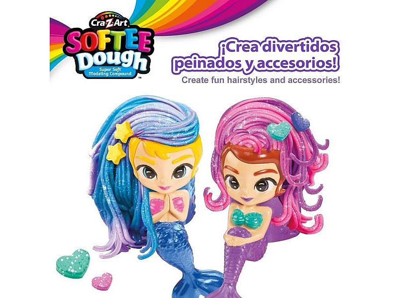 Игра от Пластелин Cra-Z-Art Softee Dough Коса sirenas (4 броя)