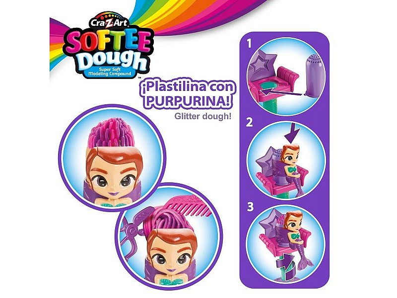 Игра от Пластелин Cra-Z-Art Softee Dough Коса sirenas (4 броя)