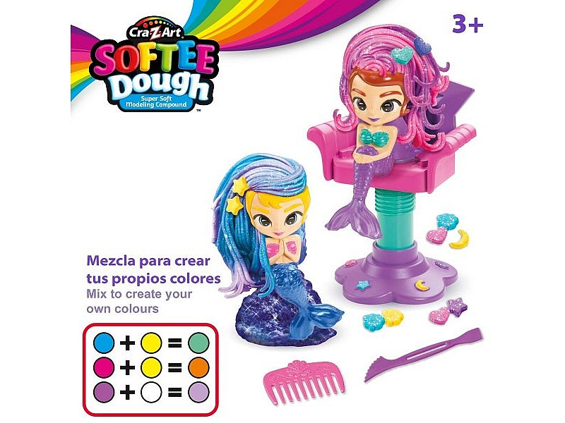 Игра от Пластелин Cra-Z-Art Softee Dough Коса sirenas (4 броя)