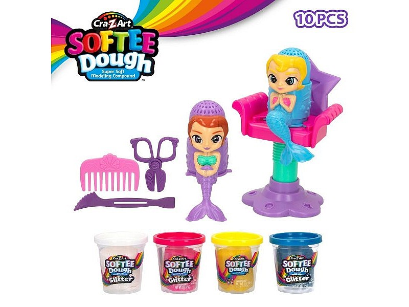 Игра от Пластелин Cra-Z-Art Softee Dough Коса sirenas (4 броя)