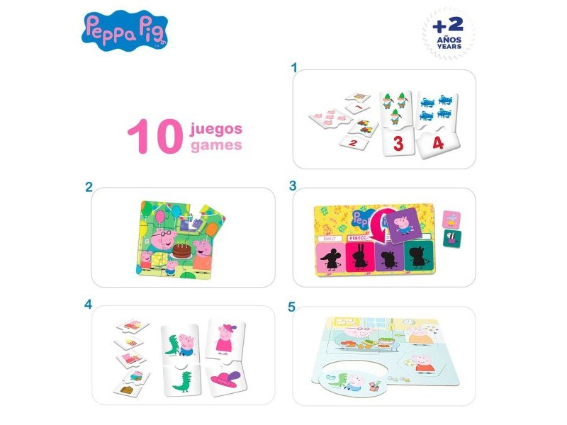 Образователна Игра Peppa Pig Edu Games Collection 24,5 x 0,2 x 24,5 cm (6 броя) 10 в 1