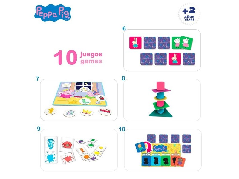 Образователна Игра Peppa Pig Edu Games Collection 24,5 x 0,2 x 24,5 cm (6 броя) 10 в 1