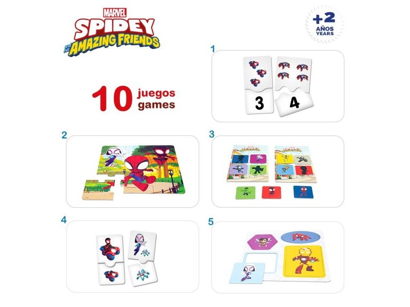 Образователна Игра Spidey 24,5 x 0,2 x 24,5 cm (6 броя) 10 в 1
