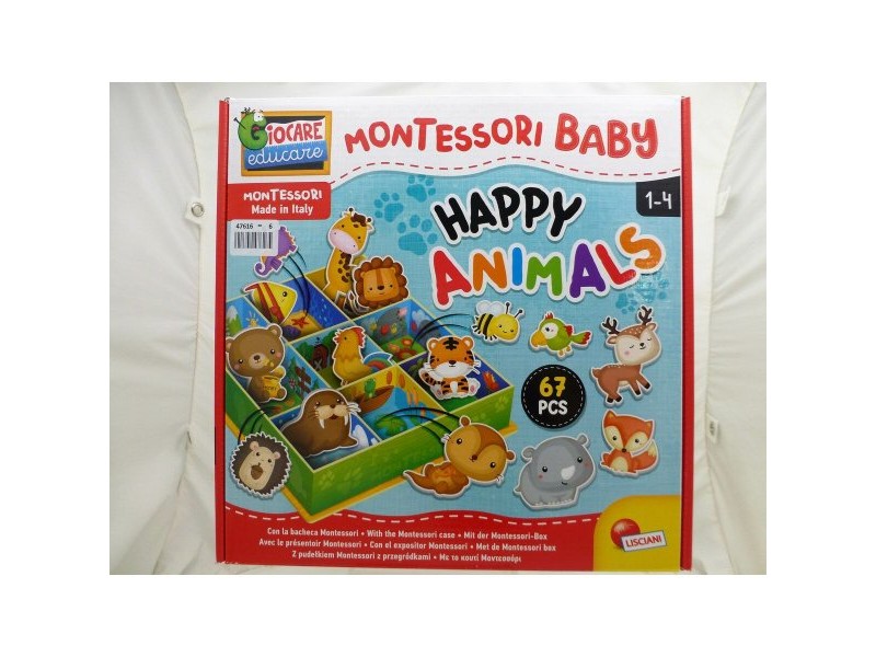 Образователна Игра Lisciani Giochi 26 x 6 x 26 cm Животни Метод Монтесори 67 Части (6 броя)