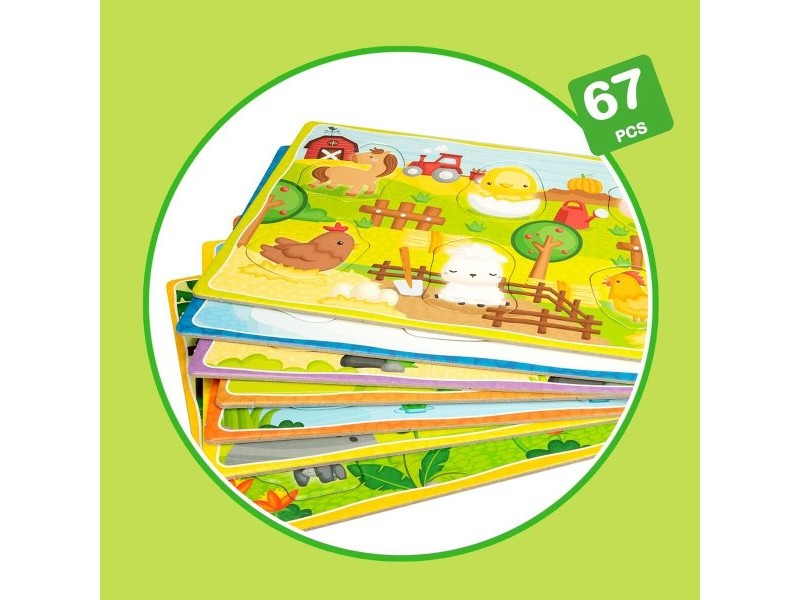 Образователна Игра Lisciani Giochi 26 x 6 x 26 cm Животни Метод Монтесори 67 Части (6 броя)